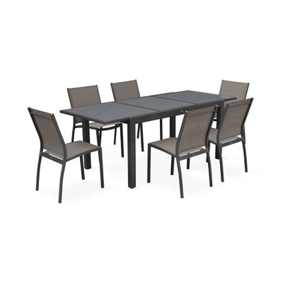 Table de jardin extensible aluminium 6 chaises ORLANDO SWEEEK