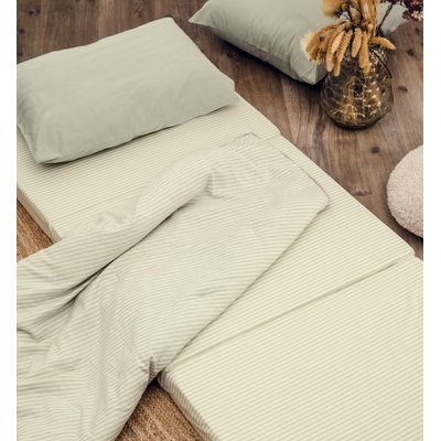 Matelas d'appoint pliant coton bio rayé KADOLIS