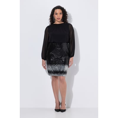 Robe en jersey, jupe à paillettes ULLA POPKEN