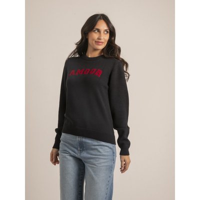 Pull Col Rond Pur Coton Message Kouri DONA LISA