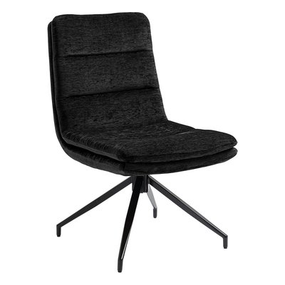 Chaise de salle à manger pivotante en velours noir (lot de 2) PALERME PIER IMPORT