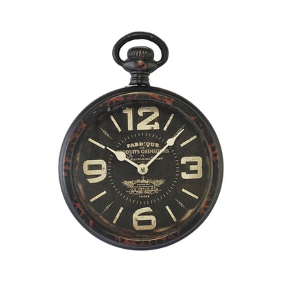 Petite horloge ronde métal 22x28cm EMDE