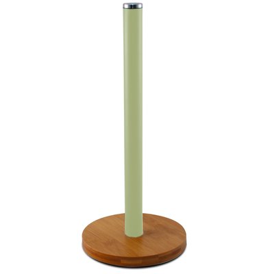 Porte rouleau essuie-tout bambou vert 15x15x34cm WADIGA