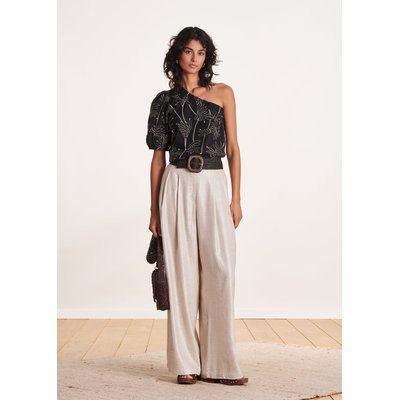 Pantalon en lin viscose taille haute LA FEE MARABOUTEE