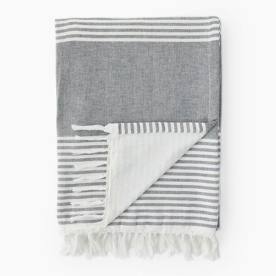 Fouta doublée imprimé, 100x180cm. Extérieur en coton issu de l_agriculture biologique MONOPRIX