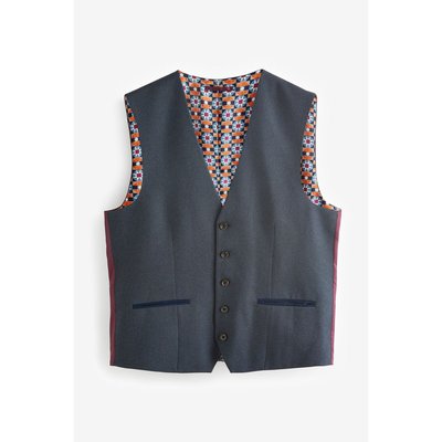 Gilet de costume texturé à bords contrastés NEXT