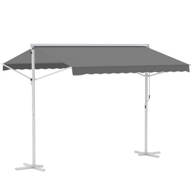 Store double pente acier époxy blanc polyester imperméabilisé anti-UV OUTSUNNY