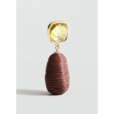 Boucles d'oreilles combinées perles raphia MANGO