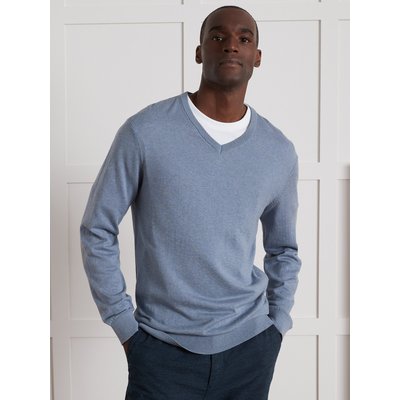Pull col V coton, soie et cachemire CYRILLUS