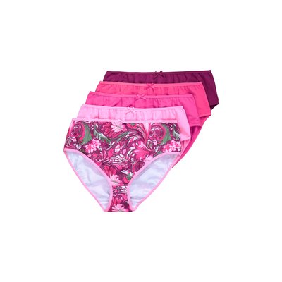 Culottes midi, lot de 5, motif floral/uni ULLA POPKEN