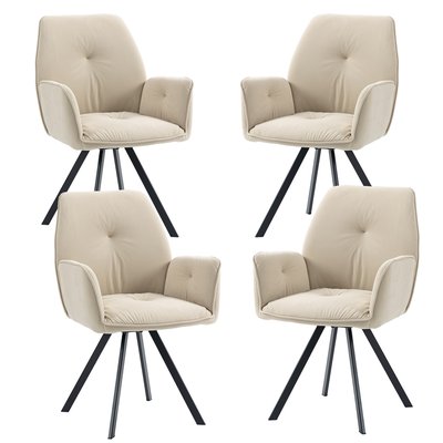 Lot de 4 chaises de salle à manger rotatif fauteuil industriel,CALF MEUBLES COSY