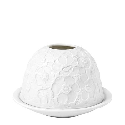 Photophore lithophanie Éclat Floral en biscuit de porcelaine MATHILDE M