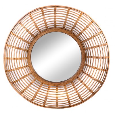 Miroir mural rond en rotin - diamètre 80cm URBAN LIVING