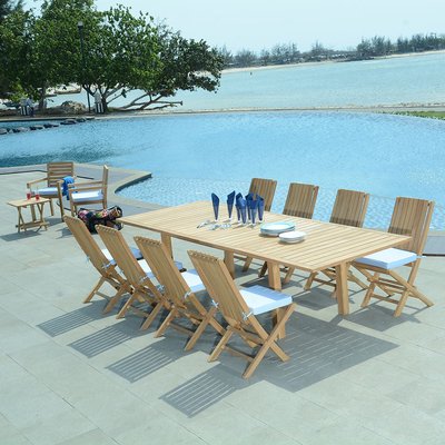 Salon de jardin teck massif Minestrone, 8 places TECK ATTITUDE