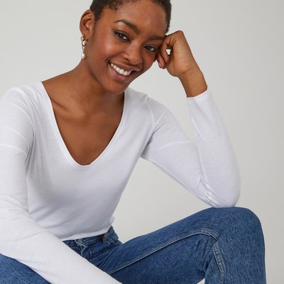 T-shirt met V-hals LA REDOUTE COLLECTIONS