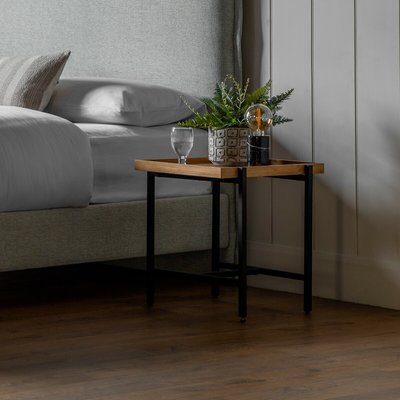 Siuri Industrial Oak Tray Side Table SO'HOME