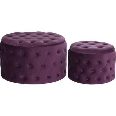 Poufs capitonnés en polyester (lot de 2) Glam RECOLLECTION