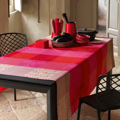 Nappe enduite en Coton, FLEURS DE KYOTO LE JACQUARD FRANCAIS
