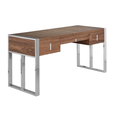 Bureau en noyer et acier chromé ANGEL CERDA