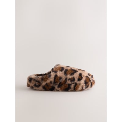 Chaussons style mules en imitation fourrure NEXT