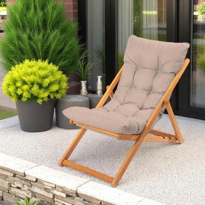 Chilienne taupe confort - pliante, inclinable SORA PIER IMPORT