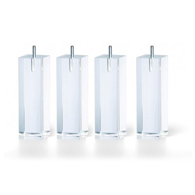 Jeu de pieds de lit carrés Plexiglas (lot de 4) BELLECOUR