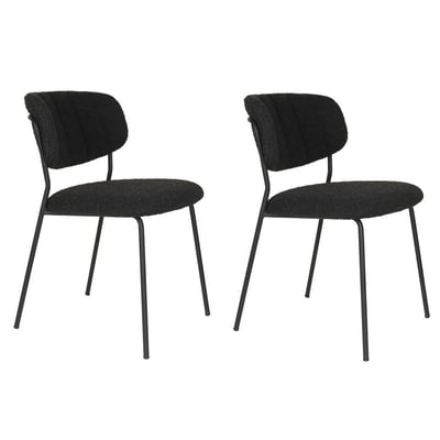 Lot de 2 chaises en tissu bouclé - MATHI DESIGN
