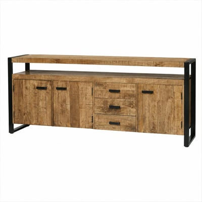 Buffet bois métal 3 portes double plateau KARGO PIER IMPORT