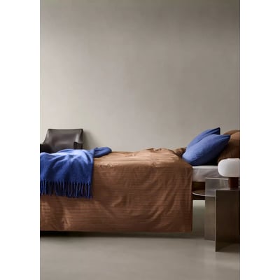 Housse de couette percale de coton rayures bicolores lit 150/160 cm MANGO HOME