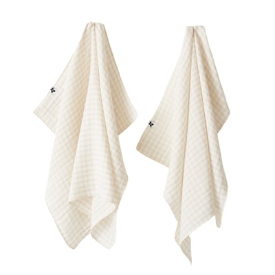 Lot de 2 essuie-mains en gaze de coton Vickie vichy EDEN