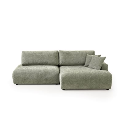 Canapé d'Angle Convertible en Tissu texturé 4 places - PIVOINE LISA DESIGN