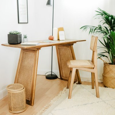 Bureau/console en bois et cannage - WOCCA SAUDARA COLLECTIONS