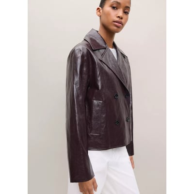 Veste cuir synthétique à revers MANGO TEEN