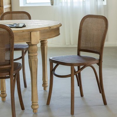 Chaise en orme et cannage (lot de 2) LUZIAN MADE IN MEUBLES 