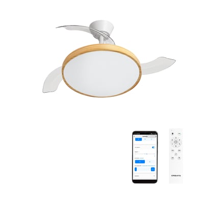 Ventilateur de plafond 40W silencieux avec lumiére et Wi-Fi WIND CLEAR STUDIO CREATE