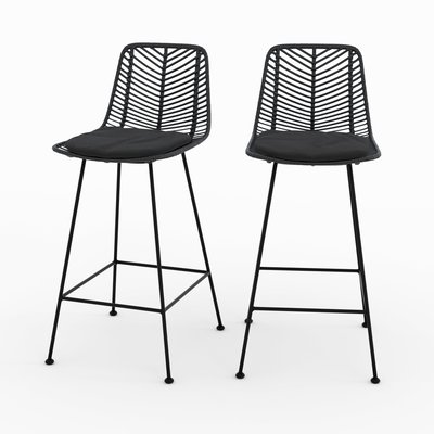 Lot de 2 chaises pour îlot central 66 cm en rotin - TAMARA MAISON PAVANE