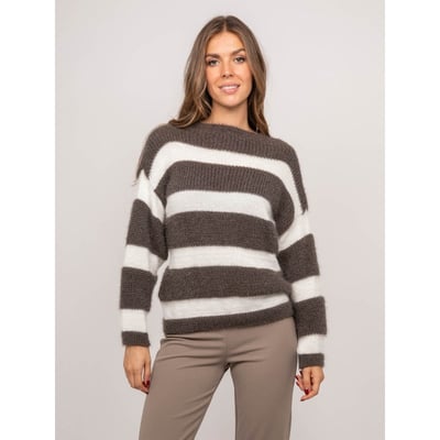 Pull Rayures Larges Maille Duveteuse Klodel DONA LISA