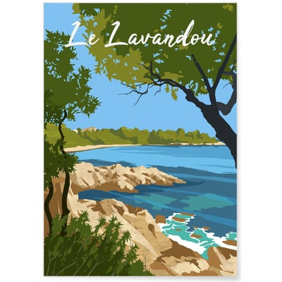 Affiche ville Le Lavandou L'AFFICHERIE