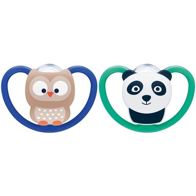 Lot de 2 sucettes 6-18m Space garçon NUK