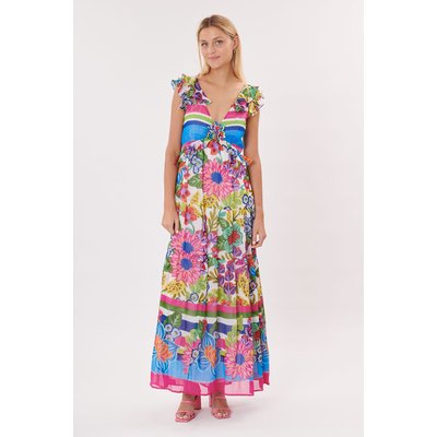 Robe longue imprimée à bretelles et dos nu TRESSE DERHY