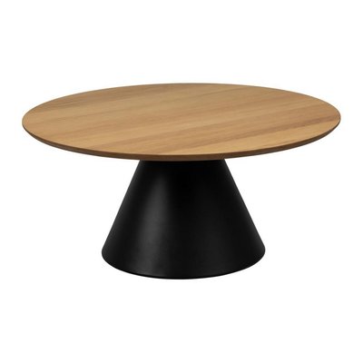 Table de salon ronde en chêne et acier - DANISH MATHI DESIGN