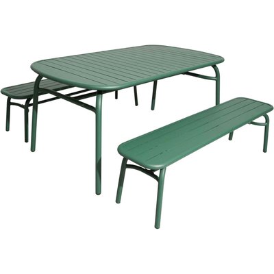Ensemble table et 2 bancs de jardin en aluminium Oscar PROLOISIRS