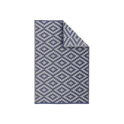 Tapis intérieur/extérieur motif ethnique bleu et beige STOCKHOLM SWEEEK