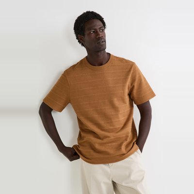 T-shirt manches courtes jacquard en coton BIO GOTS MONOPRIX