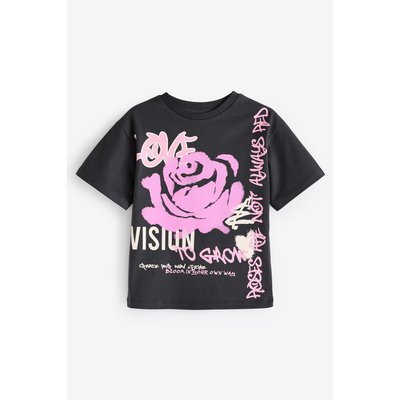 T-shirt à imprimé rose façon graffiti NEXT