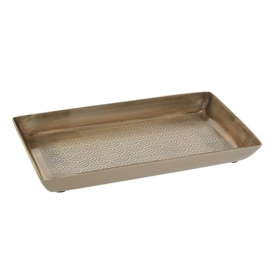 23cm Art Deco Gold Finish Tray SO'HOME