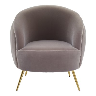 Mink Velvet Manhattan Armchair with Stainless Steel Legs SO'HOME