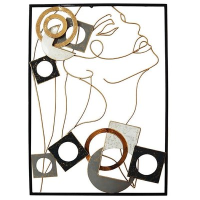 Décoration murale en métal visage et formes  noir, gris, or PIER IMPORT