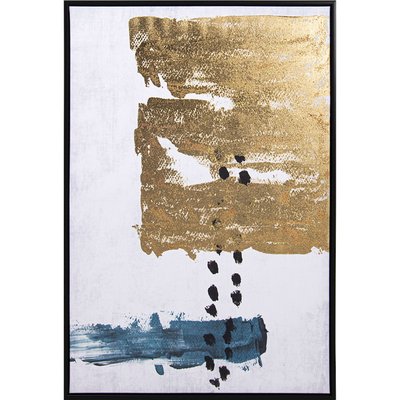 Tableau abstrait avec encadrement en bois RECOLLECTION