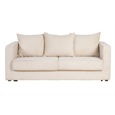 Canapé convertible 3 places en tissu velours côtelé avec matelas 13 cm BACIO MILIBOO
